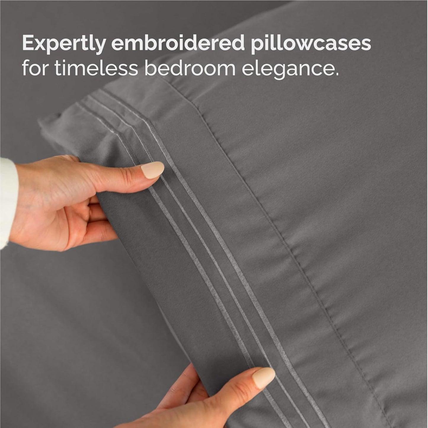 Skiennix Twin XL Sheet Set - Comfy Cooling Bed Sheets - Hotel Luxury Bedding - Deep Pockets, Dark Grey