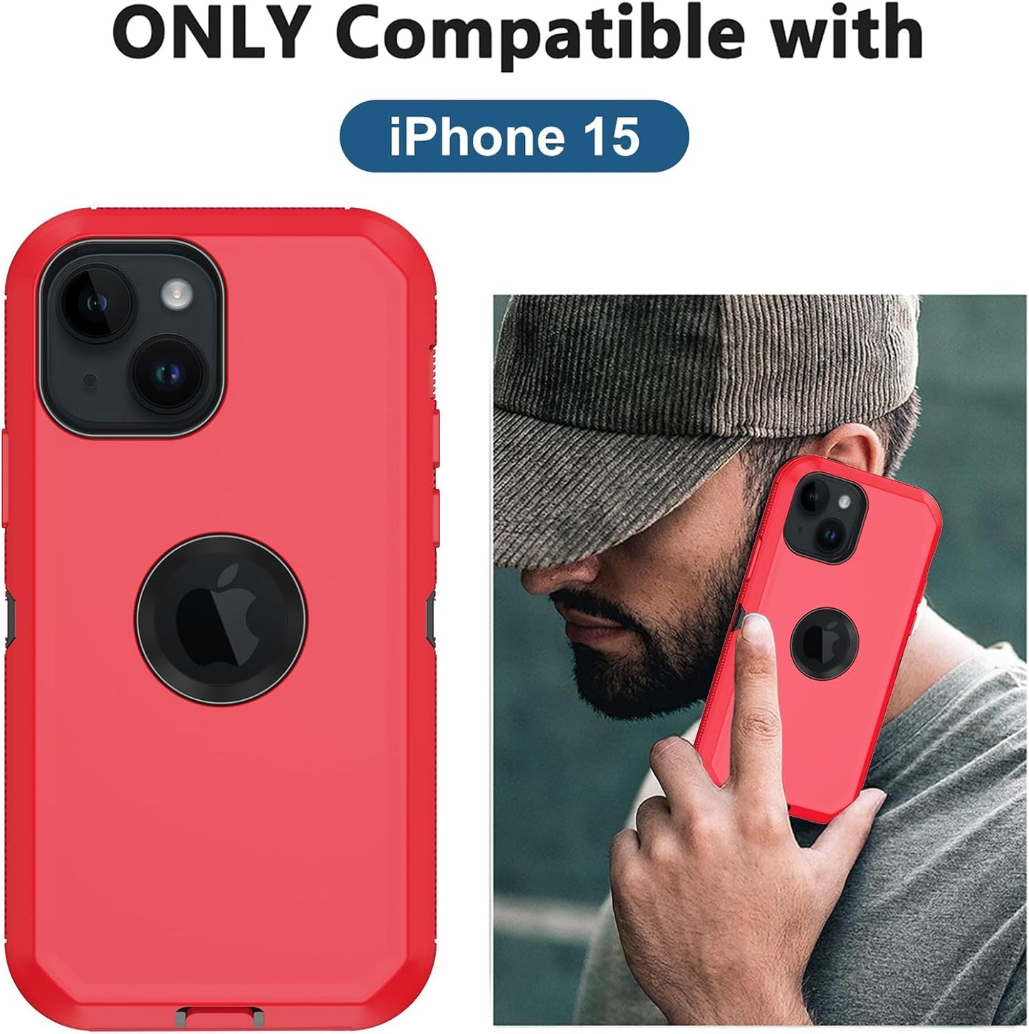 Aimoll-88 15 3 15 for iPhone Case, with Built in Screen Protector Heavy Duty Drop Protection,Full Body Layer Rugged