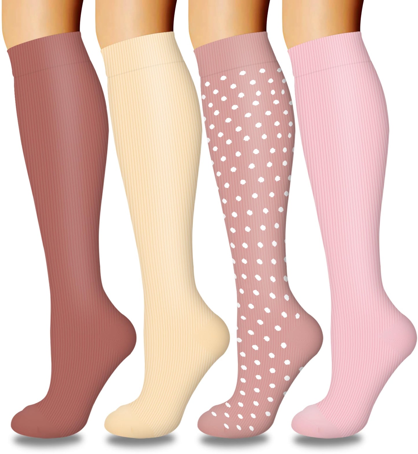 Laite Hebe 4 Pairs-Compression Socks for Women&Men Circulation-Best Support for Nurses,Running,Athletic
