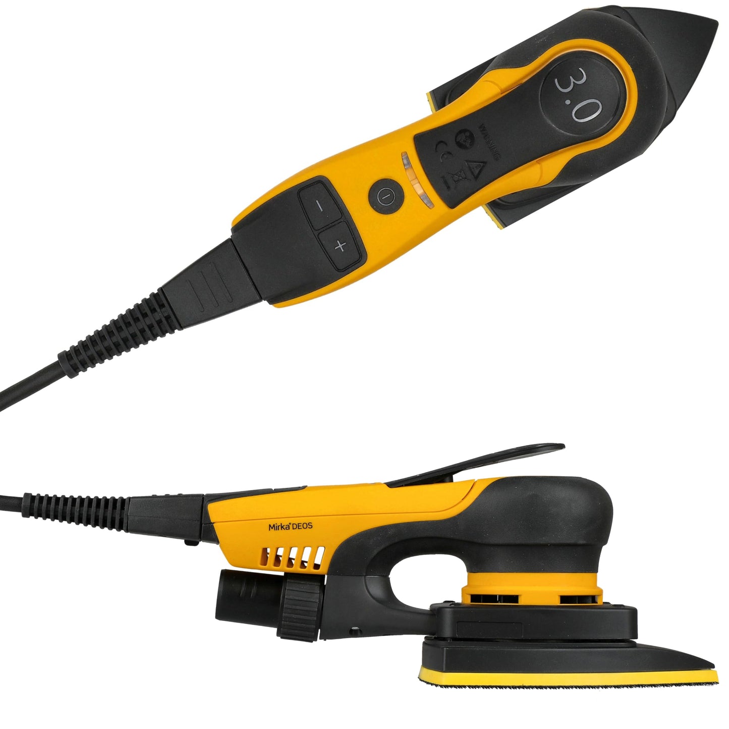 Mirka DEOS Delta 663XCV Orbital Sander 4"x6"x6" Triangle Detail Sander, Dust-Free Corner Sander for Woodworking, Drywall, Furniture & Painting