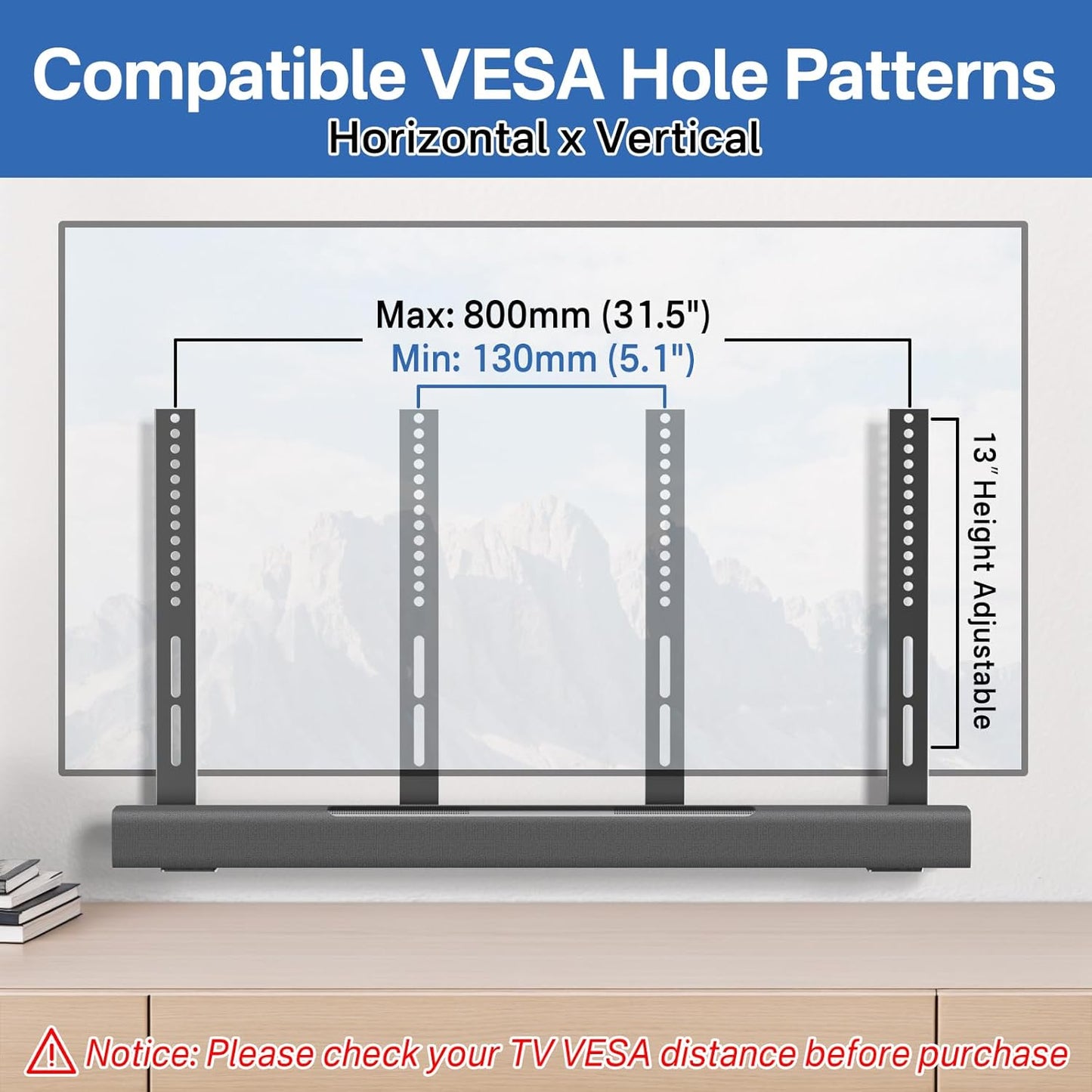 Upgraded Sound Bar Mounts Under TV for Vizio Soundbar Mount with Vizio Speaker Mount and Remote Holder - Adjustable