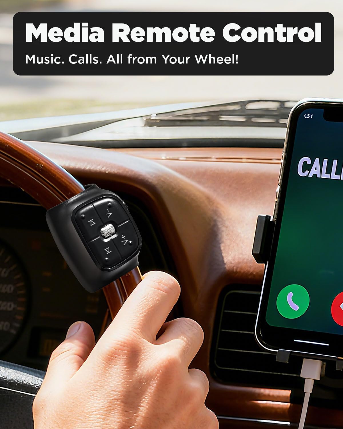 Fueiyita 16 Pro/16 Media Button Remote Selfie Control for Steering Wheel Car Type-C Charging Liking Short Videos While
