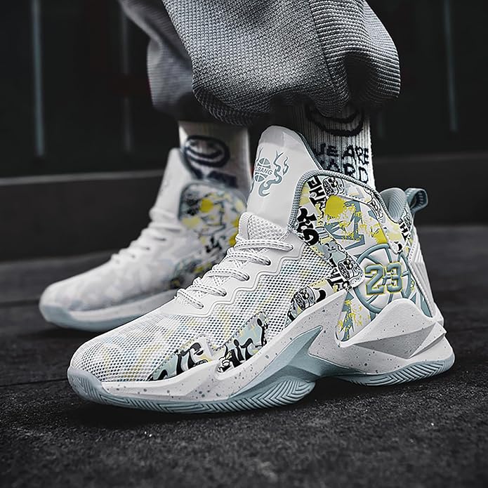 Boys Basketball Shoes Breathable Indoor Athletic Shoes Youth Outdoor Fashion Sneakers Comfortable Basketball Shoes for Girls