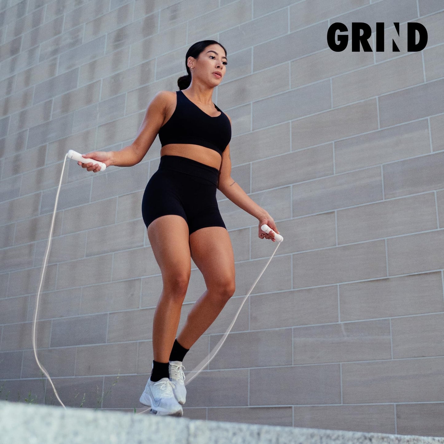 GRIND | Jump Rope - Adjustable "Float" | Tangle-Free, Rapid Speed with Ball Bearings | Ergonomic Soft Grip Handles | Skipping Rope for Fitness, Endurance Training, Gym Workout, or Home Exercise (Pink)