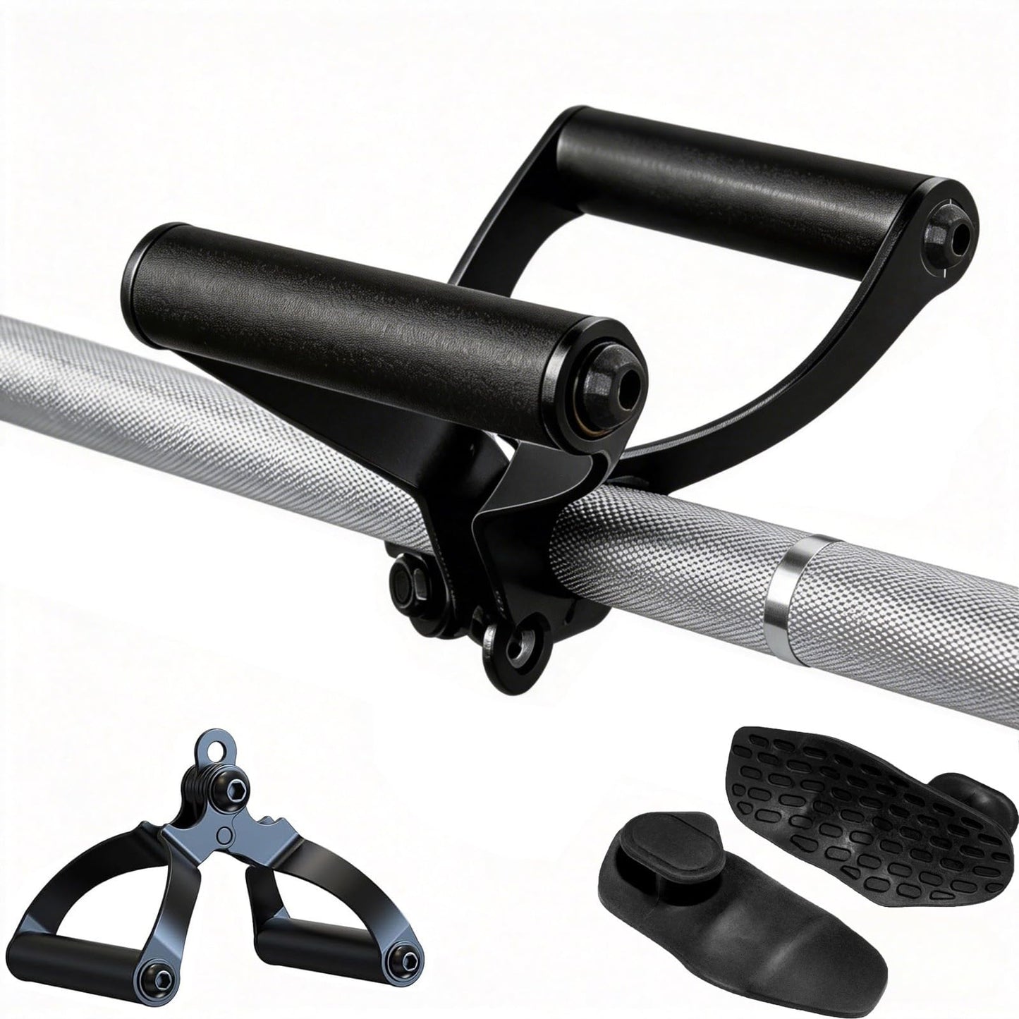 HAFOWAH Adjustable T Bar Row Attachment Non-Slip V Bar Attachment for Home Gym Equipment, Double D Row Handle Cable Attachments for Gym, Olympic Strength Training Bars, Back, Arm, Shoulder Training