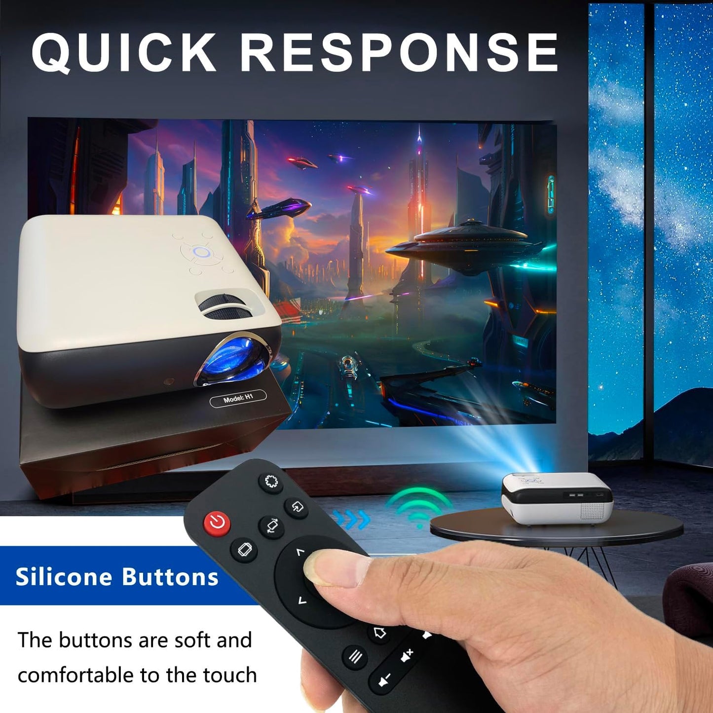 KhotIlong H1 Replacement Remote for Mini Projector,Compatible with HAPPRUN Projector.
