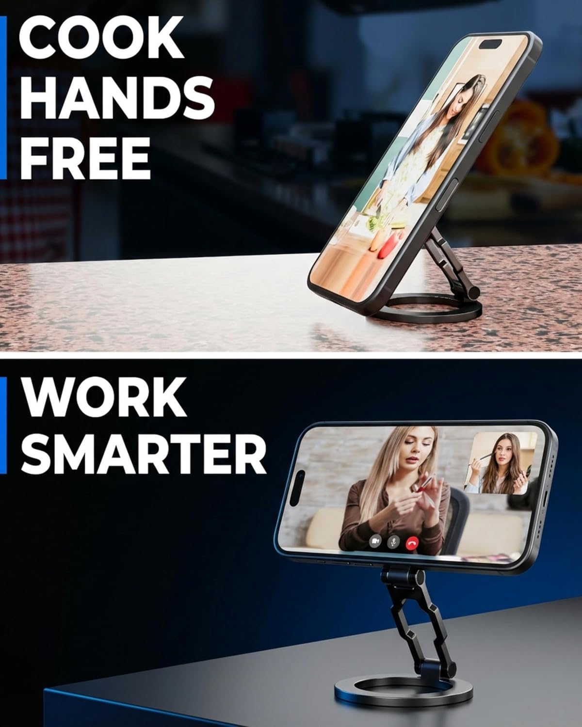 BLAUBECK Thick Gym Magnetic Phone Mount & Stand Dual-Sided Strong Magnet Holder for MagSafe & Android All Metal Zinc