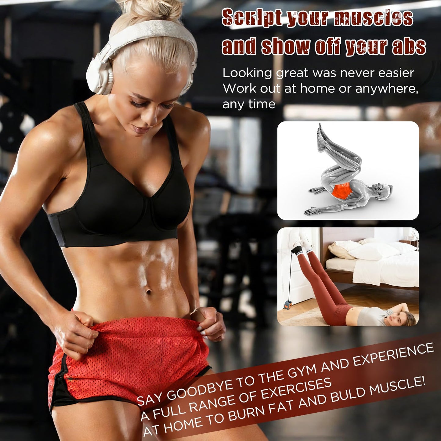 Resistance Bands with Fitness Bar, Power Pump System with Adjustable Resistance Levels, Portable Strength Training Equipment for Women, Home & Travel Workout