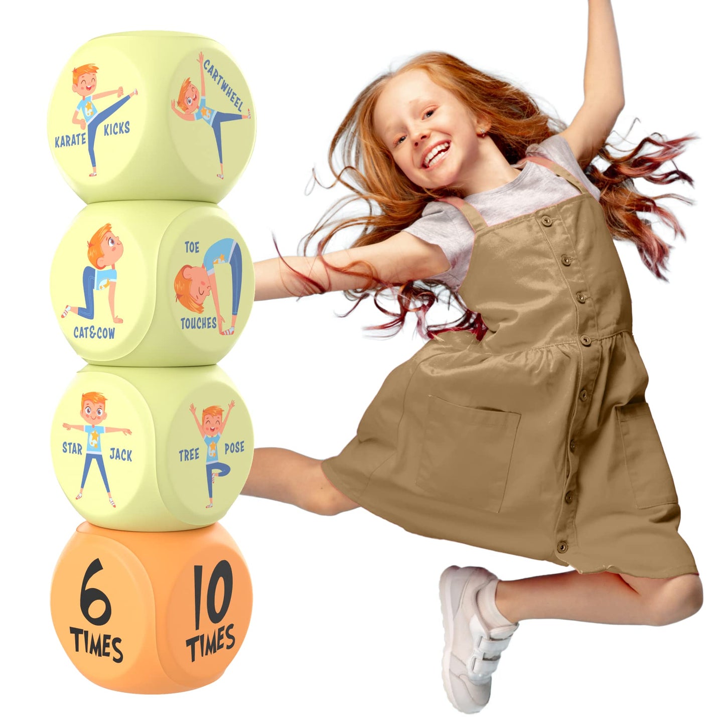 Skywin Exercise Dice for Kids – Fun 6 Sided Foam Workout Dice, Kids Workout Equipment for Playtime, PE Class, or Family Workouts – Great Fitness Gift for Children and Little Athletes (1 Pack)