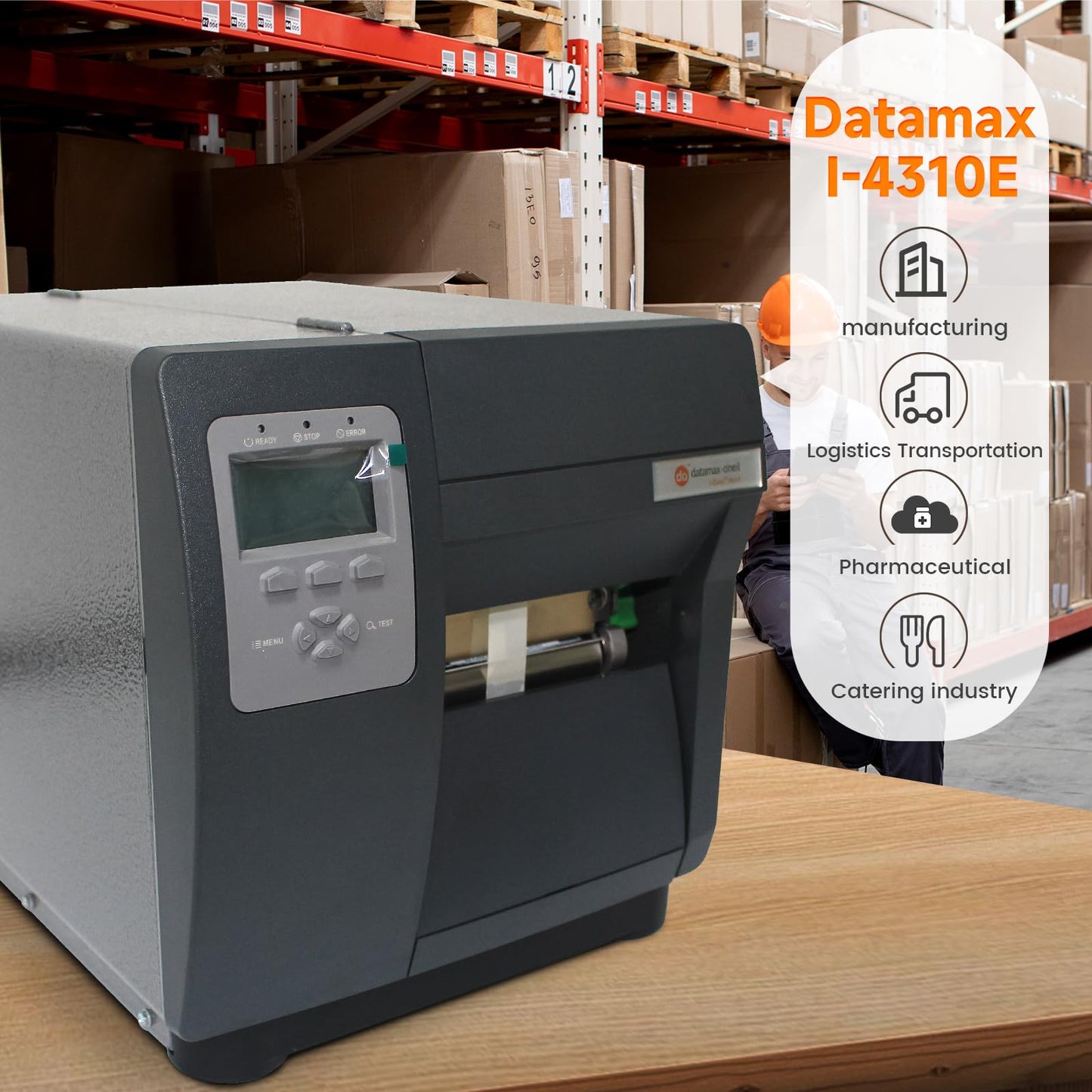 GETPARTS I13-07-4Y00N007 Datamax O'Neil I-Class I-4310E Mark II 300DPI Thermal Industrial Barcode Printer 4.10 Inch Print Width | USB 2.0 + Serial Ports RS232 + Parallel Port |
