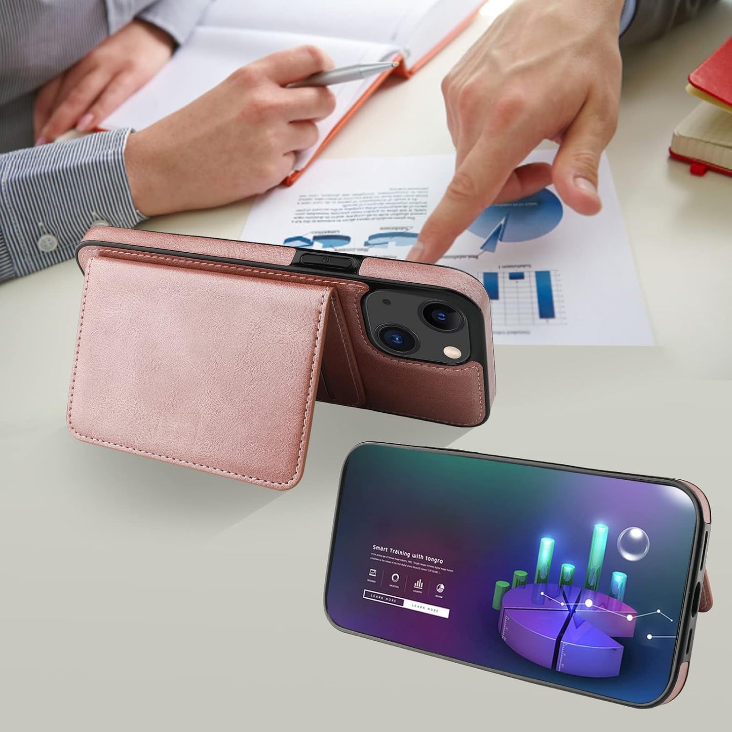 Bocasal 13 6.1 Inch Wallet Case for iPhone Compatible with MagSafe Magnetic RFID Blocking Detachable Premium PU Leather