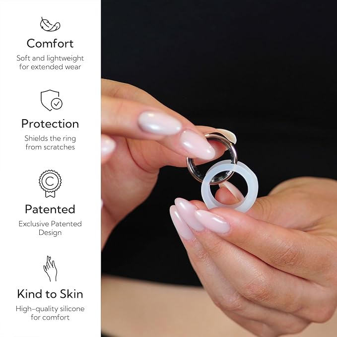 Rinfit Smart Ring Protector - Silicone Ring Enhancer for Active Lifestyle and Gym - StyleFit U.S. Design Patent - Frosted, Size 11