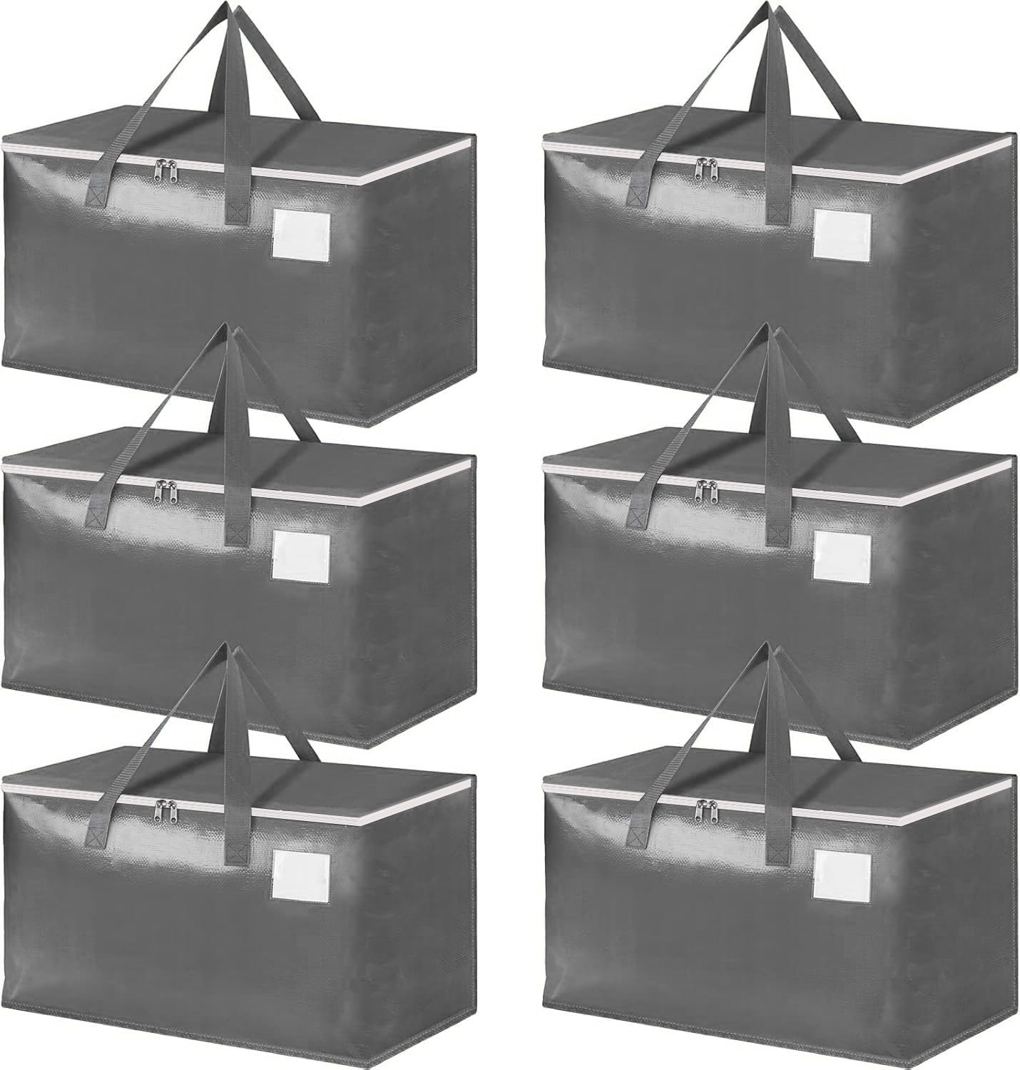 Skiennix Extra Large Moving Bags - 6 Pack Heavy Duty 93L Totes with Strong Zippers & Water-Resistant Design