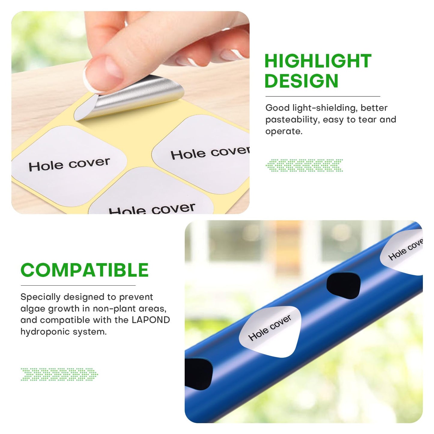 LAPOND Hydroponics Growing System Kit for Vegetables,Flowers Fruits and Herbs, with 108 Plant Sites, Suitable for Indoor and Outdoor, Block Light Design
