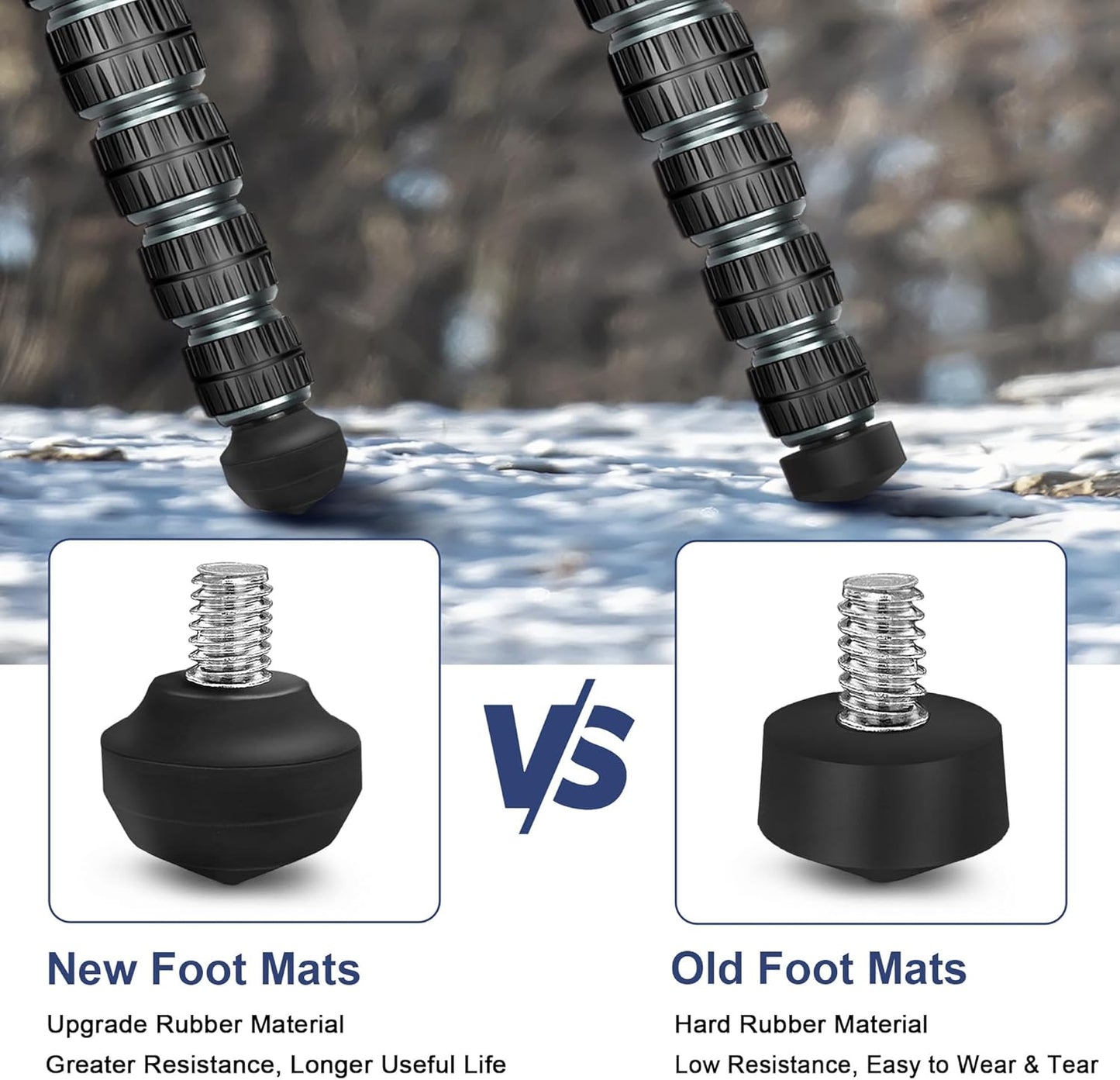 Manbily 3/8" (35mm 35mm)-3 Universal Tripod Rubber Foot Spike, Anti-Slip Rubber Feet for Camera Tripods Monopods