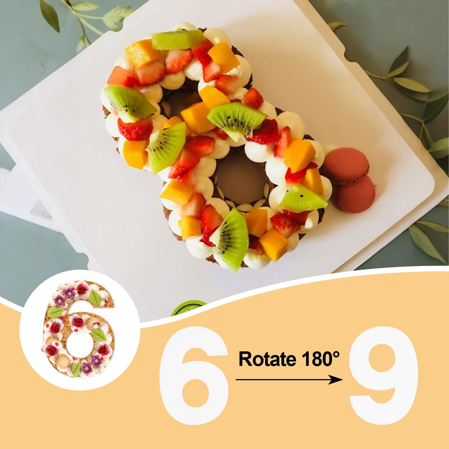 12 Inch Number Cake Mold Baking Forms Moulds,9 Pieces 0-8 Cake Number Stencils,Number Cake Pans,Flat Plastic Mold Numerical Templates Cutting for DIY Cakes/Cookies