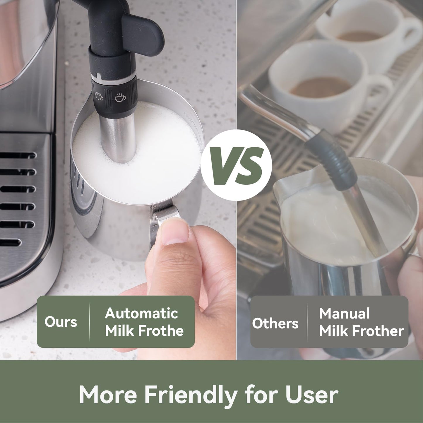 Gevi Espresso Machine 20 Bar - Auto Milk Frother & Steam Wand, NTC Temp Control, Compact Stainless Steel Cappuccino Maker, Ideal for Coffee Lovers & Home Baristas