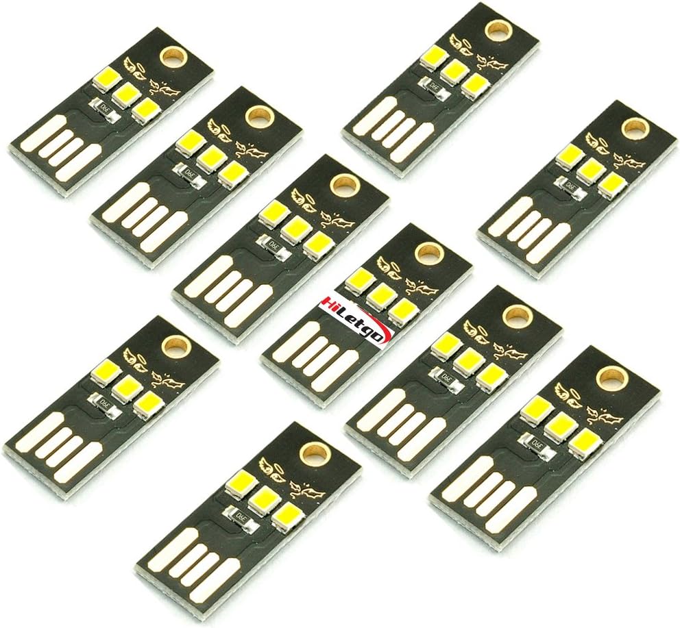 10PCS HiLetgo Super Mini USB Light Ultra Slim USB Light for Laptop/Keyboard/Camping