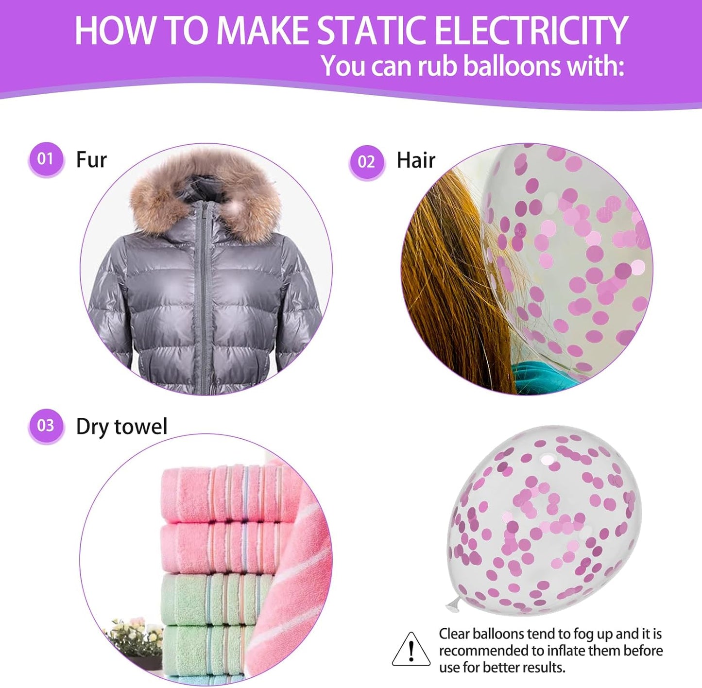 Skiennix 68Pcs Pink & Purple Balloons - 12 Inch Metallic Latex & Confetti Balloons for Parties