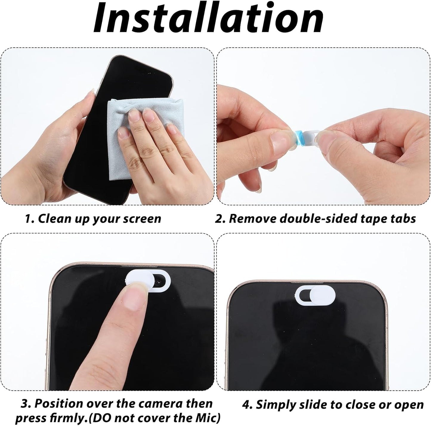 LXUEJIE 50 0.023 Inch Pcs Webcam Cover Slide, Ultra-Thin Universal Laptop Camera Cover Slide Camera Blocker Slider