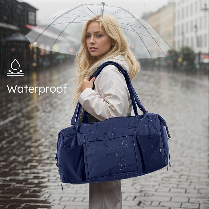 Gym Bag for Men with Shoes Compartment and Wet Pocket Convertible Duffle Bag and Gym Backpack Waterproof Sports Bags with 2 Bottle Holders Multipurpose Weekender Overnight Bag -Dark Blue