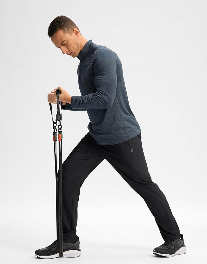 Pudolla Men's Lightweight Hiking Pants Quick-Dry Outdoor Sweatpants with Zipper Pockets for Casual Travel Athletic Workout