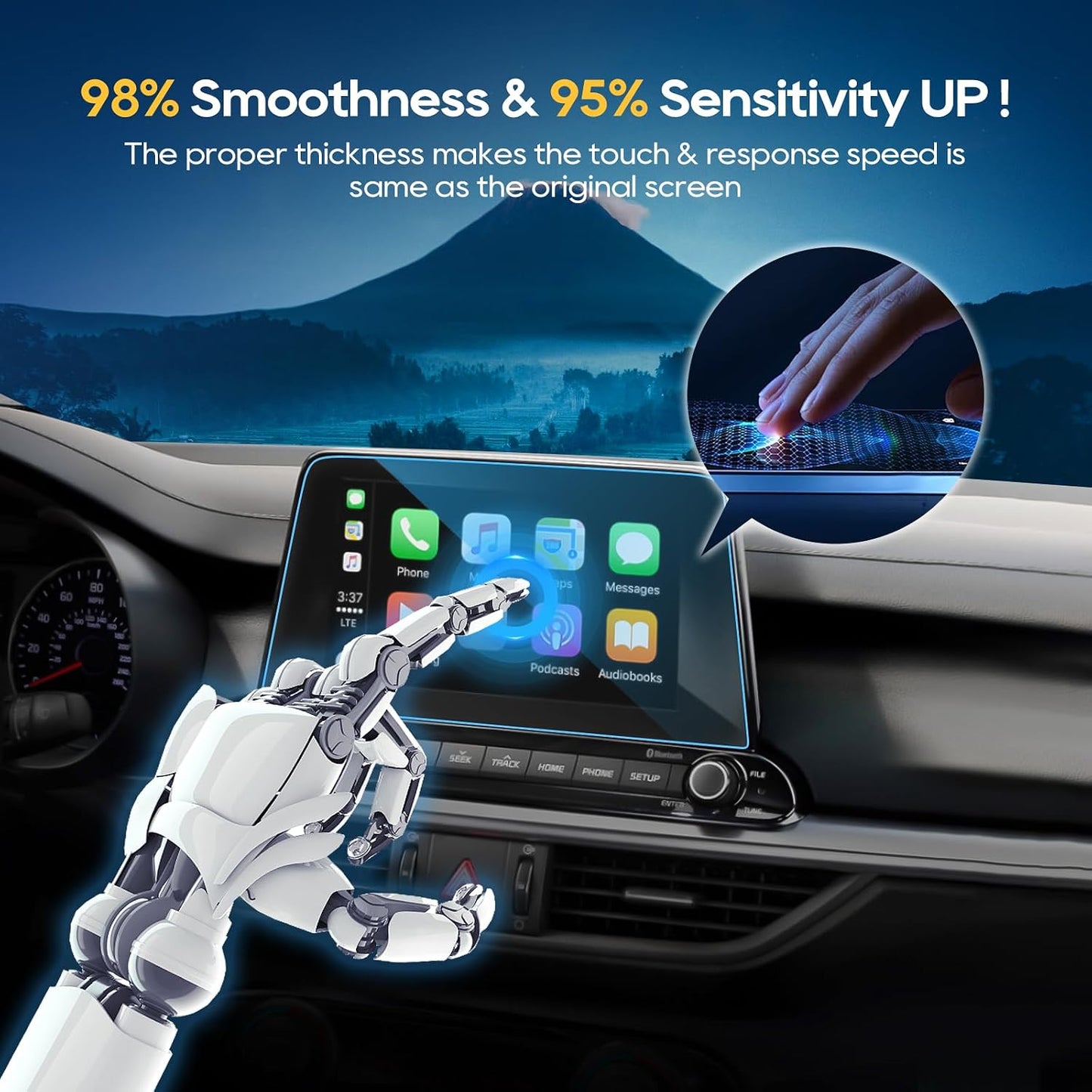 2019 2020 2021 8-Inch 9H LFOTPP Fit for Forte Car Navigation Screen Protector, Tempered Glass Hardness Audio