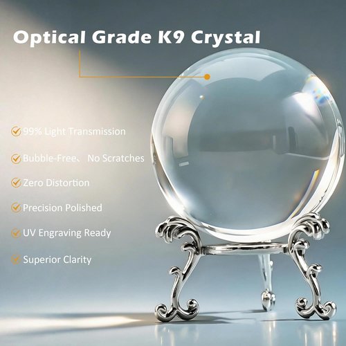 K9 Crystal | Clear Blank Blocks for Inner Laser Engraving - 2.36 Inch with Stand, High Clarity for 3D UV Engraving