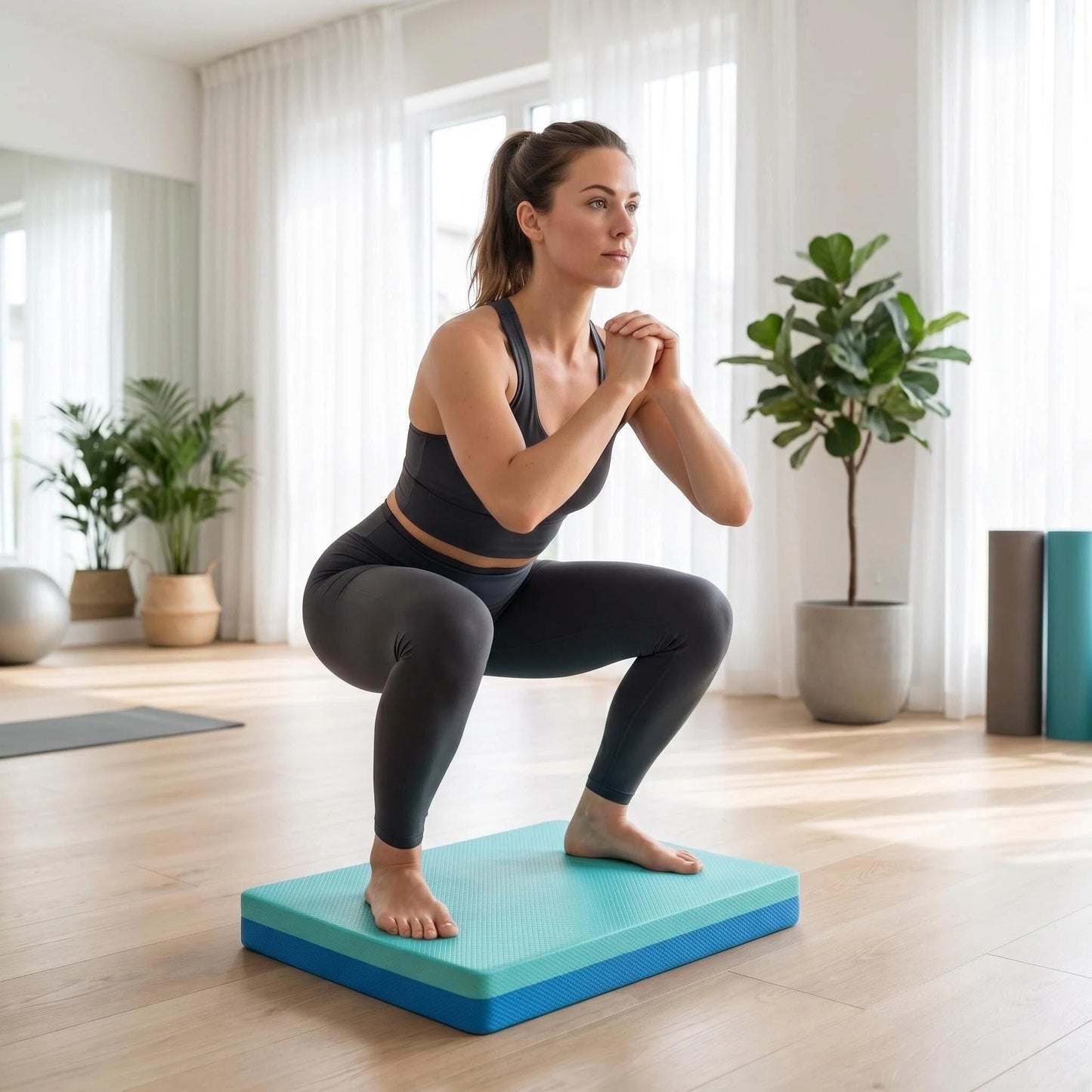 Exercise Balance Pad, 15"x12" Non-Slip Stability Training Mat - 2.25" Thick Soft Cushioned Foam for Physical Therapy, Core Training, Home Workouts & Balance Improvement