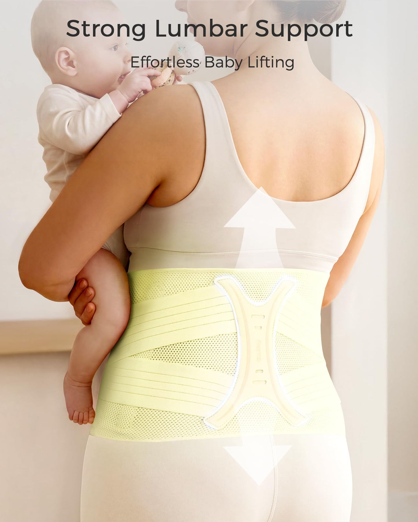 FREETOO Abdominal Binder for Women,Postpartum Belly Band Wrap for C-Section Recovery,Belly Binder Post Partum with Adjustable Compression,Soft Postpartum Belt with Ergonomical Back Support,XS,Cream