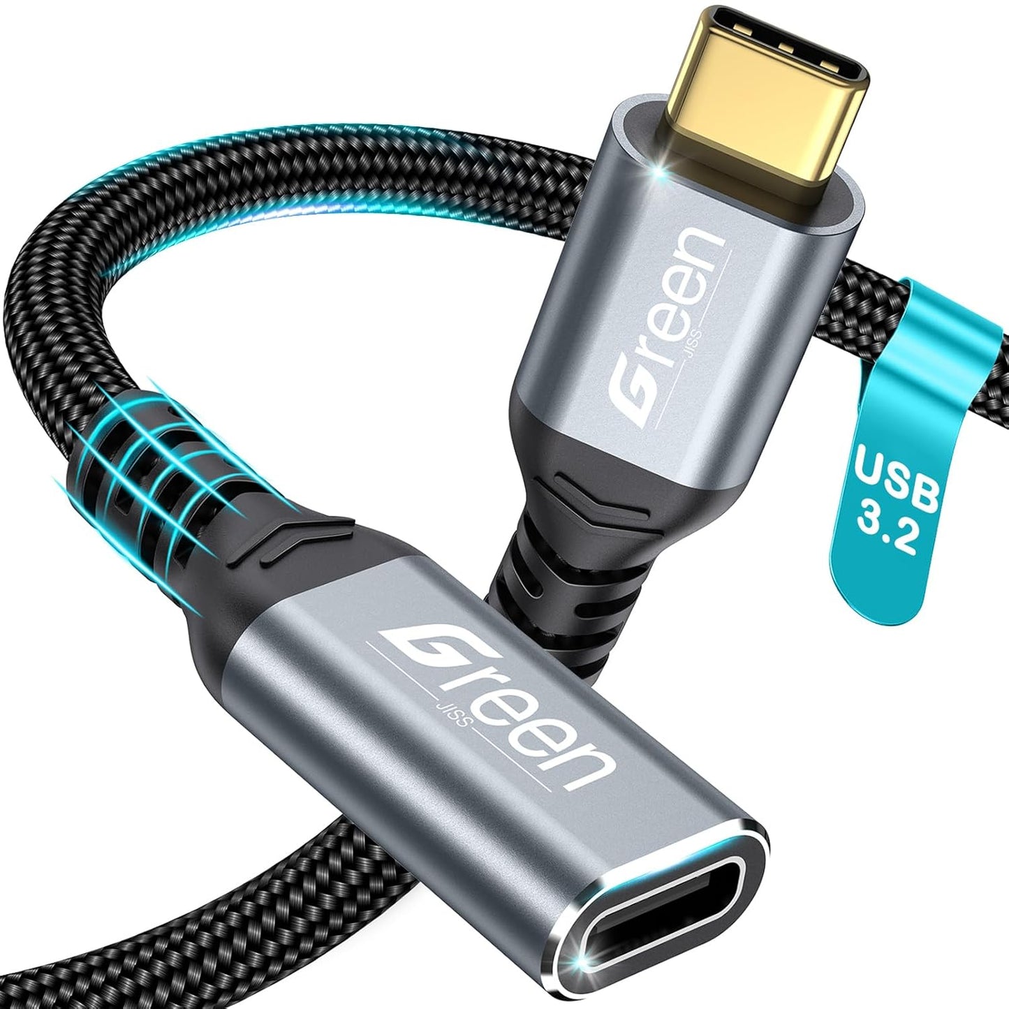 1.5ft 3.3ft 5ft 6.6ft 10ft, 20Gbps/4K@60Hz USB3.2 240W 17 16 15 PSVR2/Hub/iPad 1.5ft USB C Extension Cable, Video