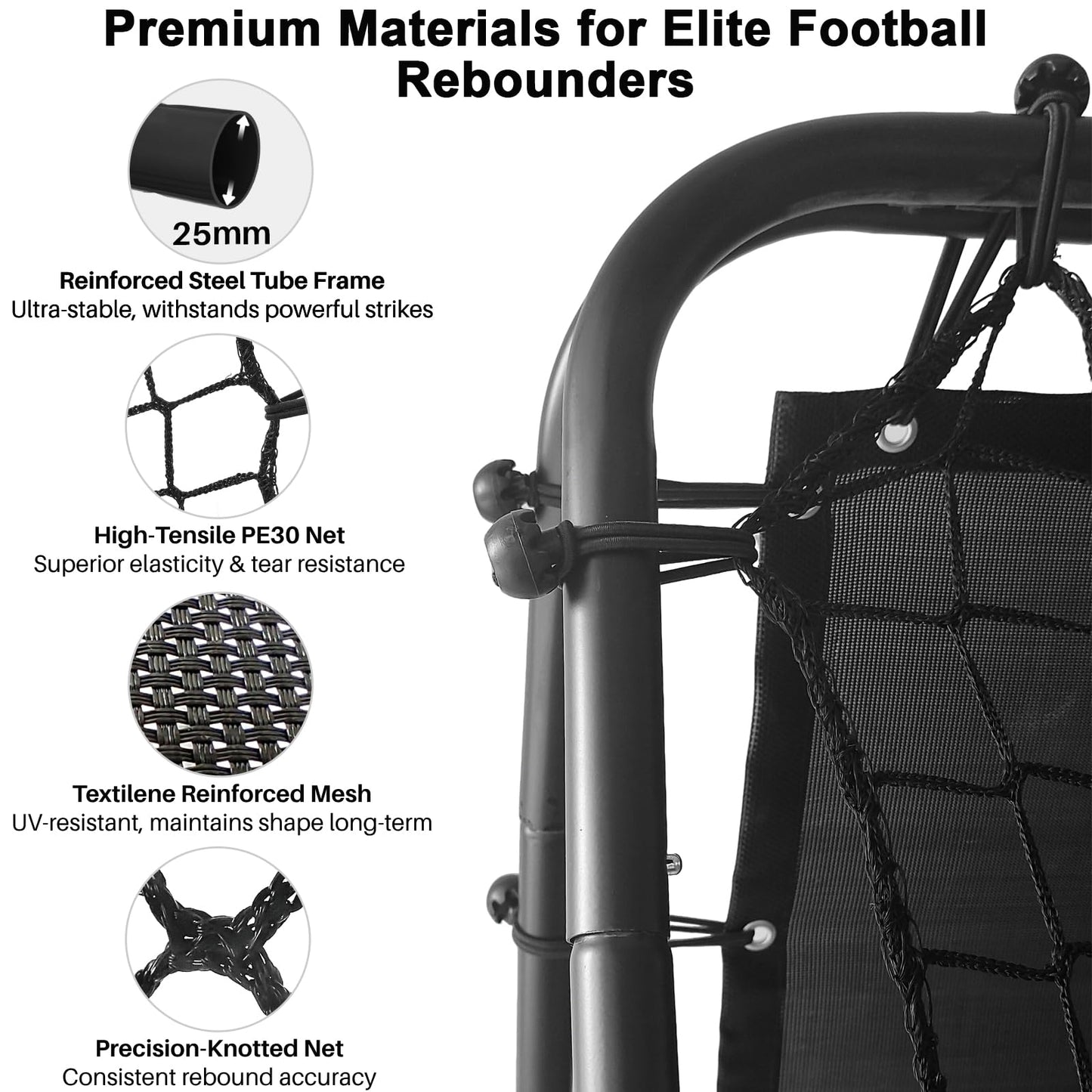 Amazing Tour Adjustable Soccer Rebound Net | Double-Angle Soccer Trainer with Steel Frame | Portable Folding Rebounder for Passing & Shooting Practice | Outdoor Sports Equipment for Youth & Adult
