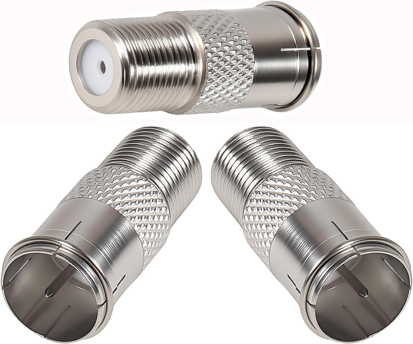 Shutao 3Pcs RG6 Quick Connect Coaxial Cable Connector F Type Male to Female Push-On Adapter for Cable Satellite Dish
