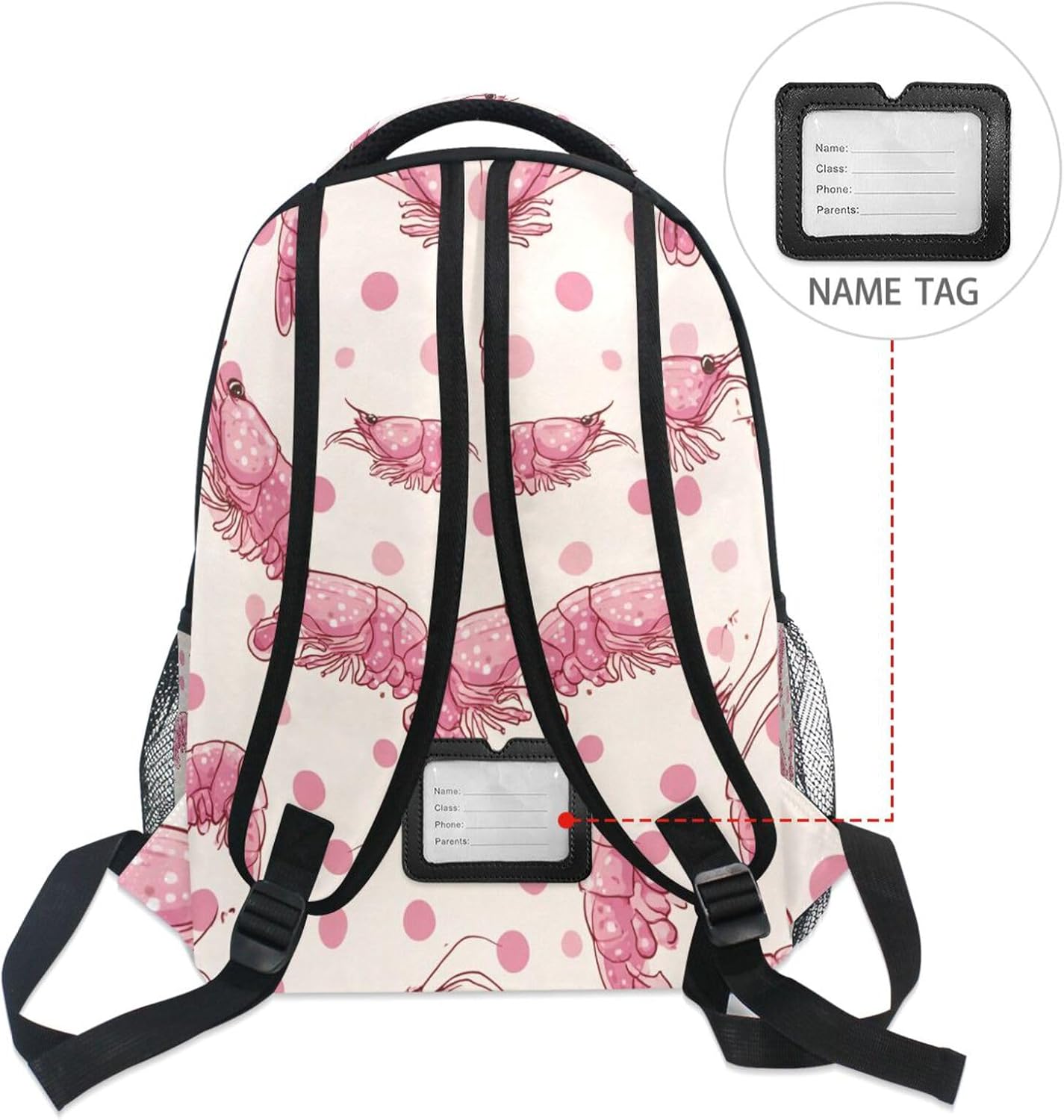Krafig Backpacks Backpack Daypack Cartoon Retro Shrimps Dots Boys Girls Kids School Bookbag, School Bag Travel