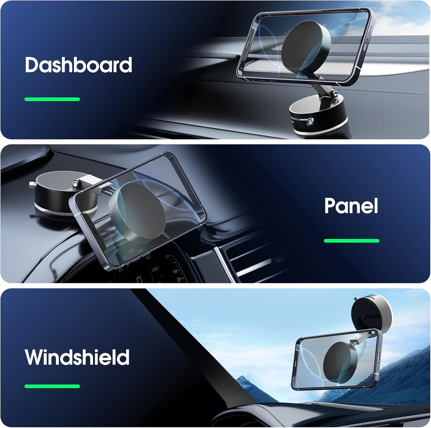 Ankndo Vacuum Suction Phone Holder-Vacuum Magnetic Phone Mount Suction Cup Car Phone Holder Suction Phone mount Use on