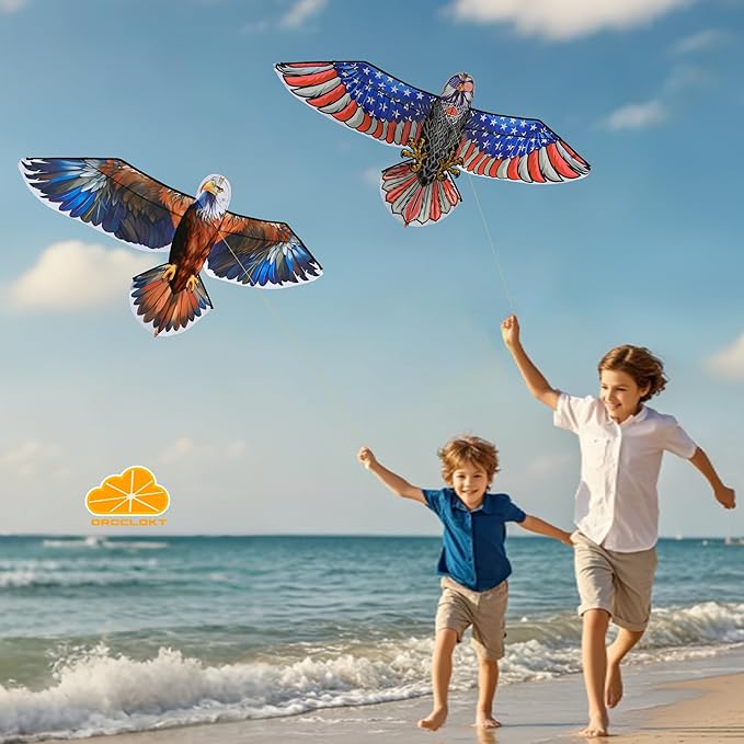 ORGCLDKT- 3D Lifelike Style Bird/Eagle Kite, Super Easy to Fly with, Ideal for Kids, Adults, Girls, Boys. Kites for The Beach, Grassland, Hiking