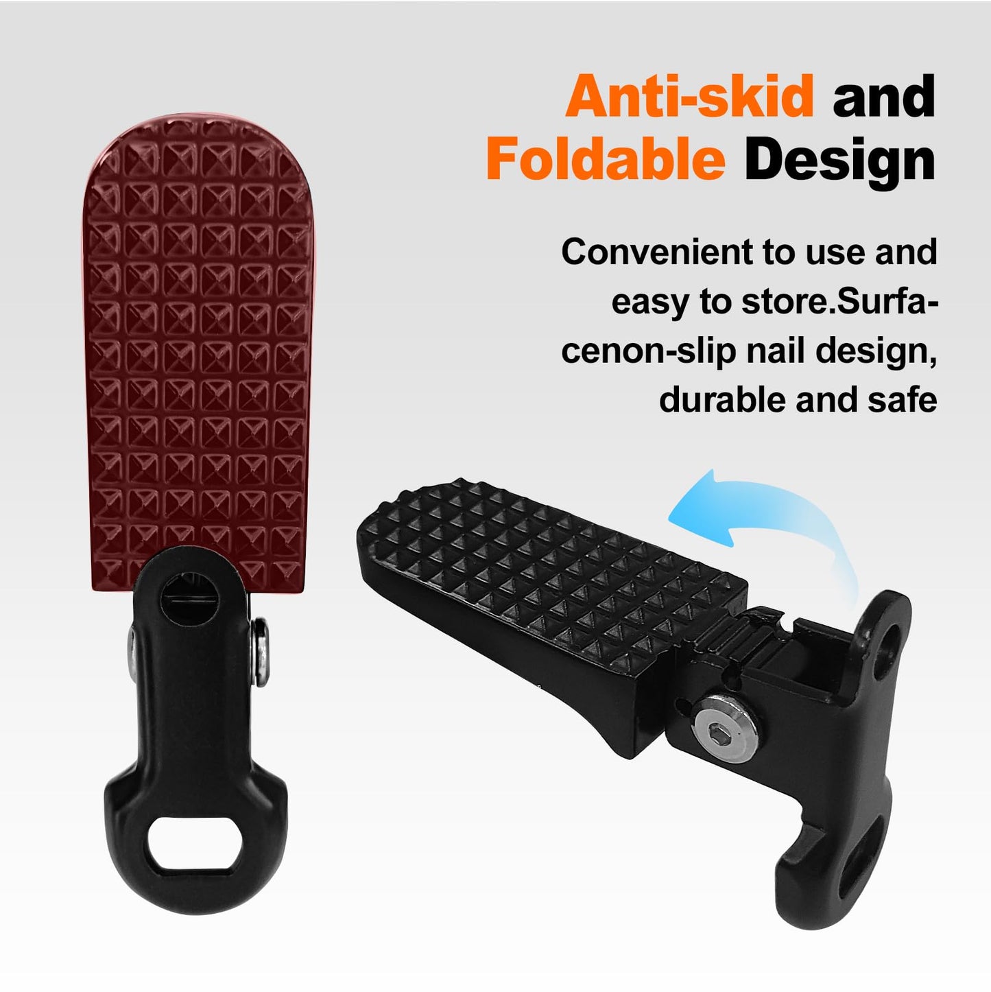 1 Pair Bike Rear Pedals,Mini Folding Bicycle Foot Pegs, Non-Slip Bicycle Footrests,Rear Seat Footrest Pedals for Mountain Bike E-Bike
