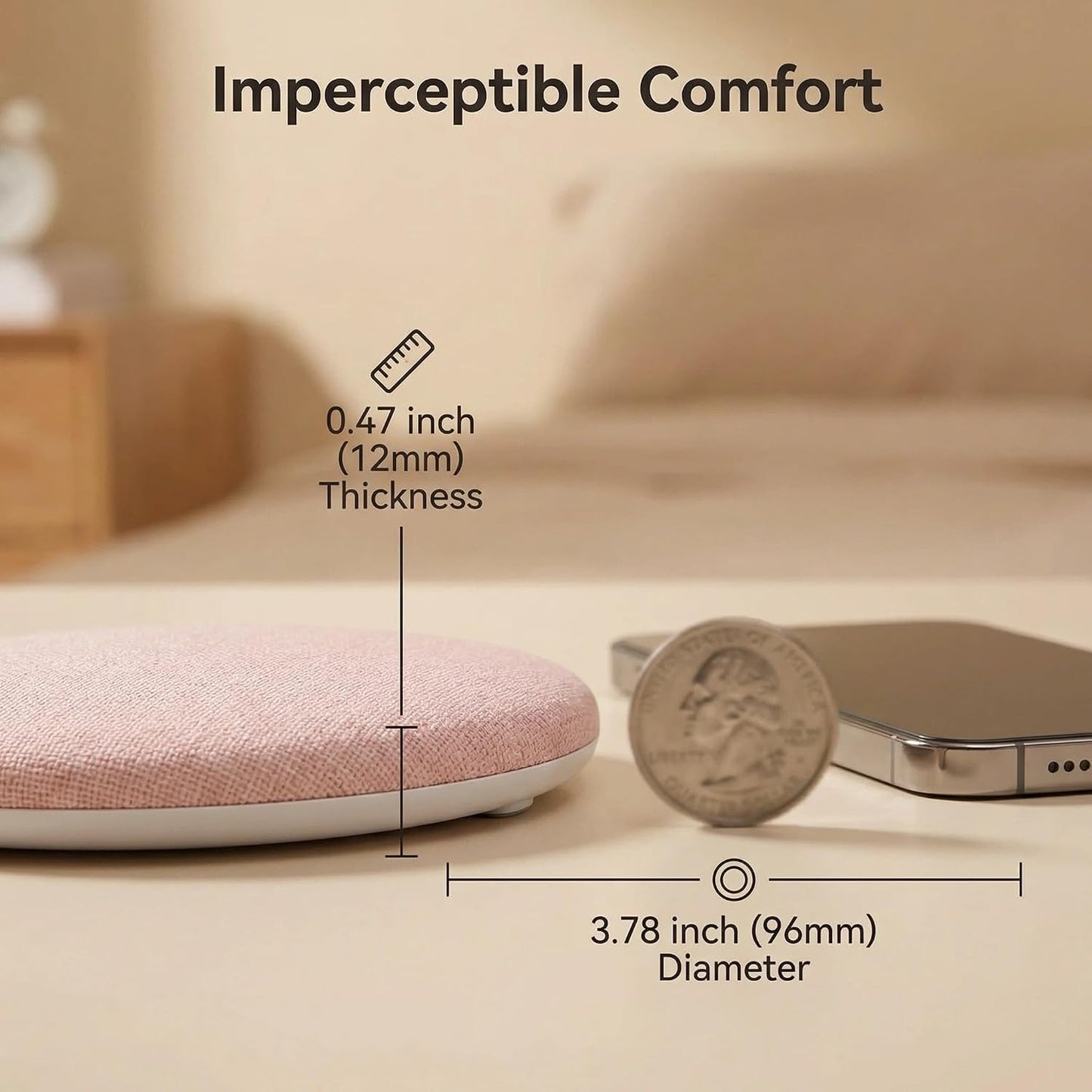Generic 3.8x0.4Inch Sleep Speaker Under Pillow, Ultra-Thin Bluetooth Pillows Speakers with White Noise Sound, Volume