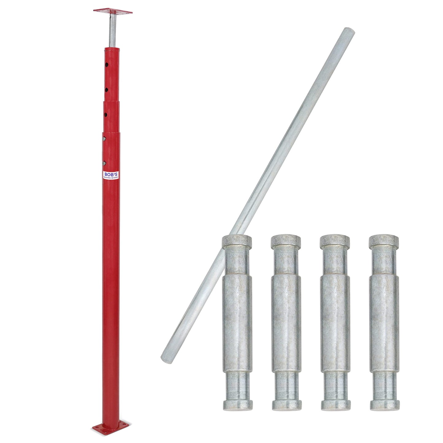 BISupply House Jacks for Leveling Crawlspace 1 Pack - 54-150 inch Adjustable Support Beam Basement Jack Post - Floor Lifting Joist Beam Brace for Cellar Ceiling - Screw Pole Jack