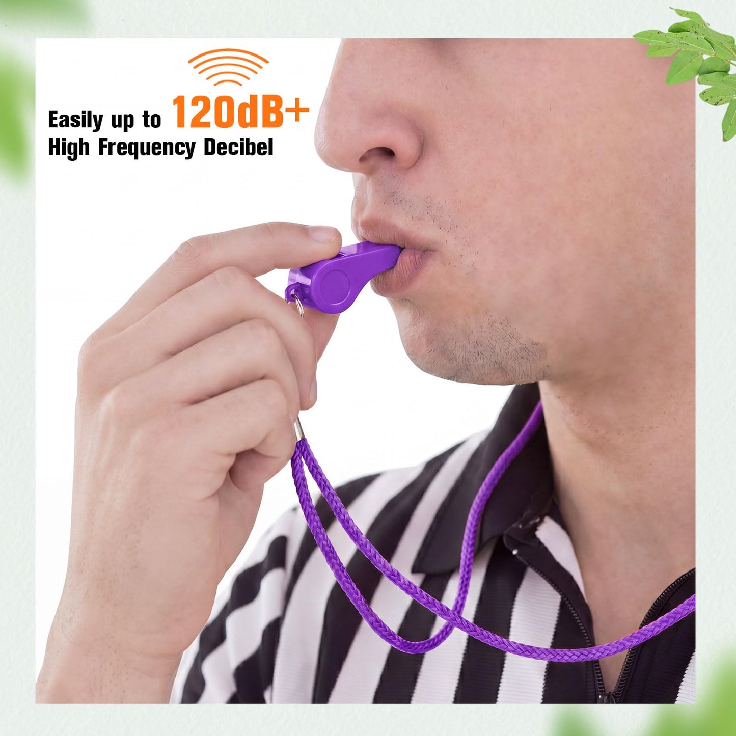 Honoson Whistle for Adults Plastic Safety Emergency Whistle Survival Loud for Lifeguard Coaches Hiking Outdoor Camping Accessories (Purple,100 Pcs)