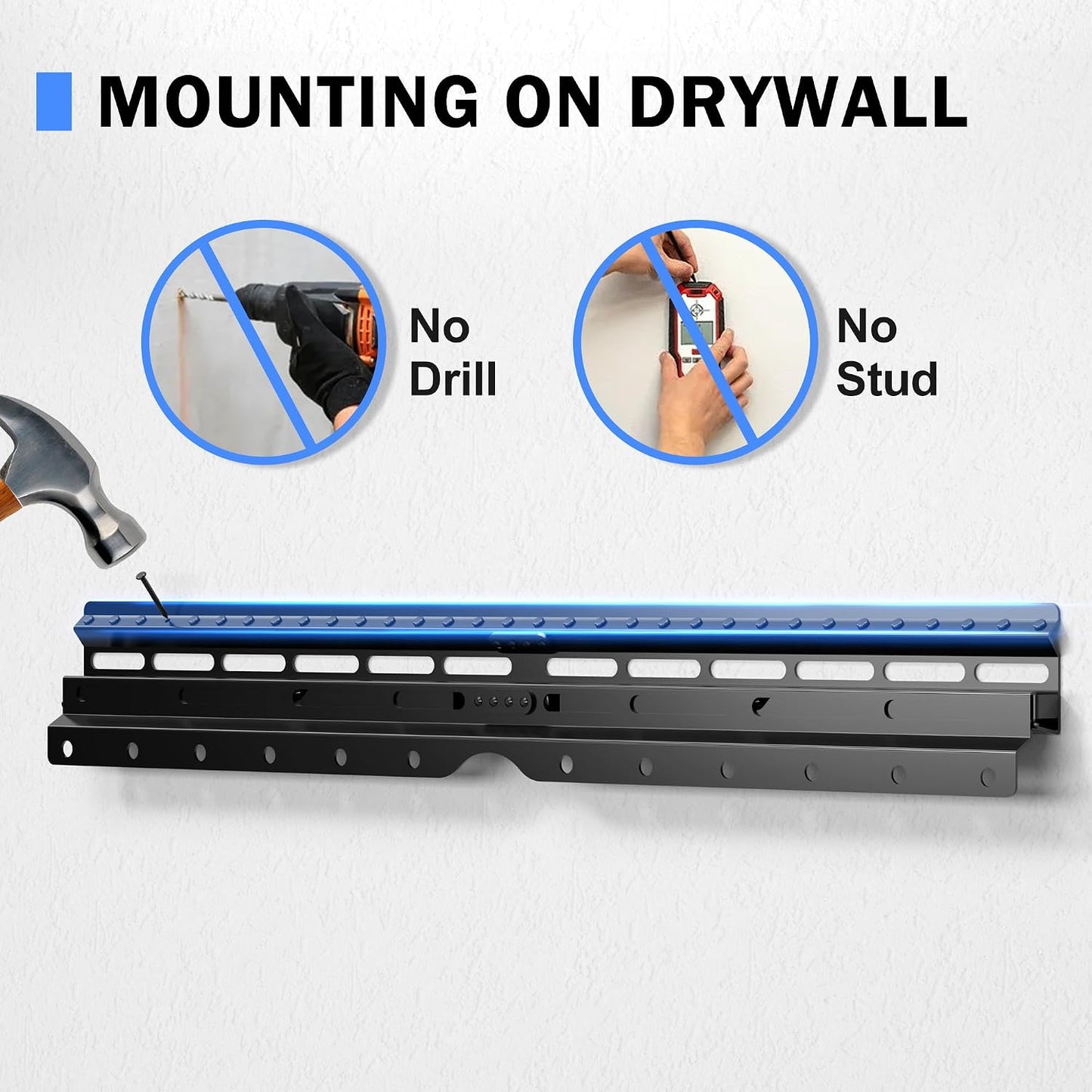 XINLEI 32-75 inch 100lbs, (MF81M) No Stud TV Wall Mount, Drywall Studless TV Hanger for Most Flat Screen TVs, Holds up