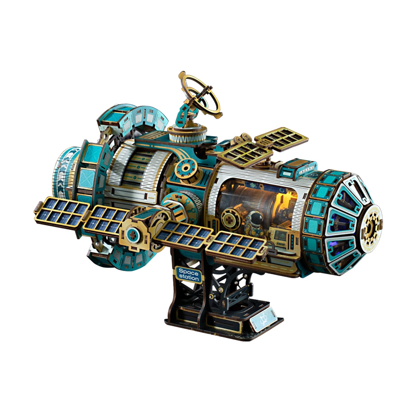 3D Wooden Puzzles for Adults - Space Station Mechanical Model Kit with Lights & Music, 511PCS Adult Wooden Puzzles, DIY Building Toy for Teen & Adults, Miniature House Kit for Birthday