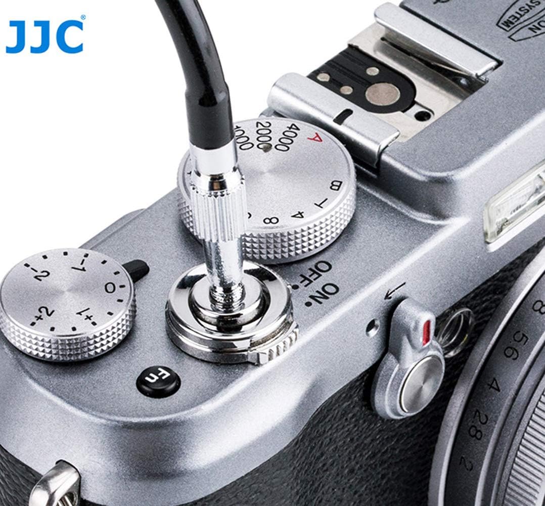 Fotasy TCR-70BK 70cm Bulb-Lock JJC Black Threaded Cable Release, Mechanical Shutter Release Cable, Mechanical Cable
