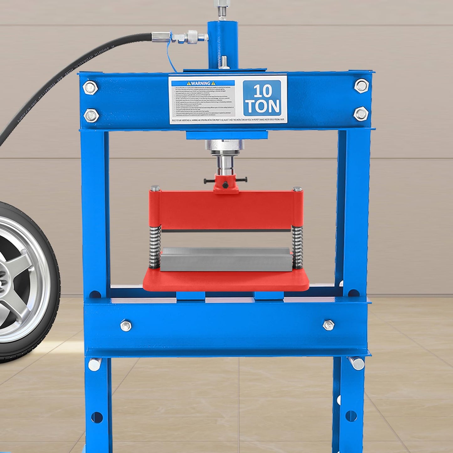 BOPRCSH 12inch Press Brake Attachment, Hydraulic Shop Presses Bending Brake Metal Bending Machine, Heavy Duty Metal Bending Tool for 12 or 20-Ton Hydraulic Workshop Presses (Red)