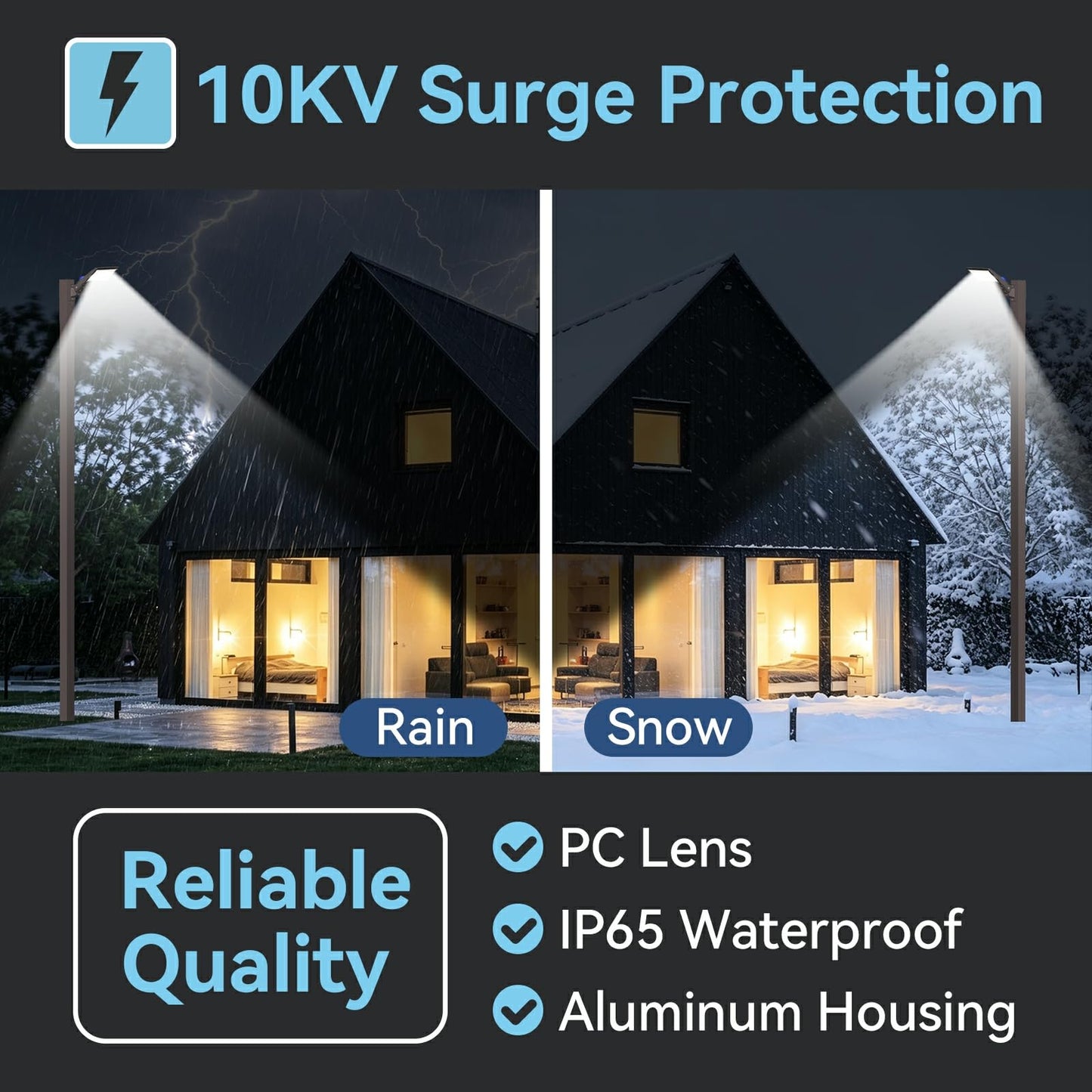 360W LED Parking Lot Light 2Pack: 250/300/360W Selectable, 57600LM 5000K LED Shoebox Light with Photocell, Arm Mount Flood Light, Commercial Outdoor Area Lighting for Driveway Stadium Roadways, ETL