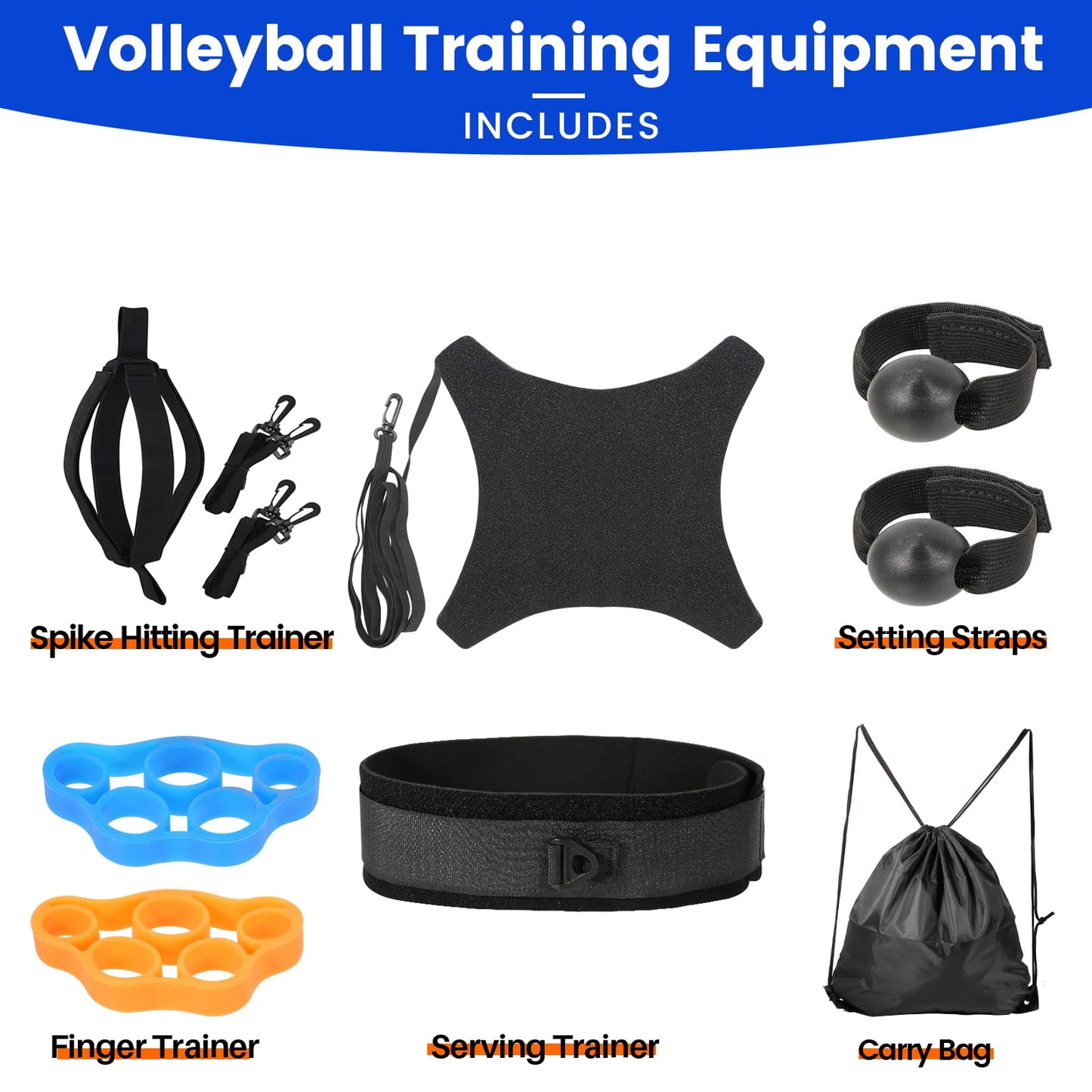 Volleyball Training Kit for Solo Practice, Adjustable Volleyball Serve Trainer, Volleyball Training Equipment for Serving, Setting & Spiking, Volleyball Training Aids for Beginners & Advanced Players