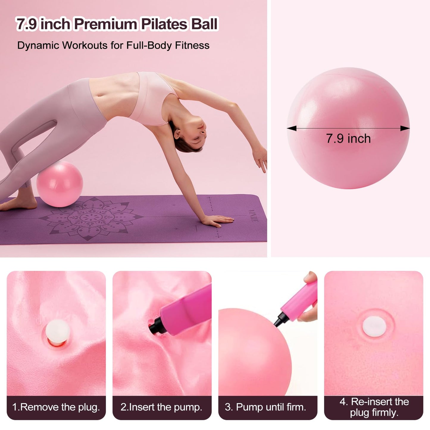 TSPFUI Pilates Kit, Home Pilates Workout Kit for Women, Pilates Equipment with Pilates Ring and Ball, Yoga Block & 5 Resistance Bands, Ankle Weights, Sliders & Grip Socks, Workout Guide Included