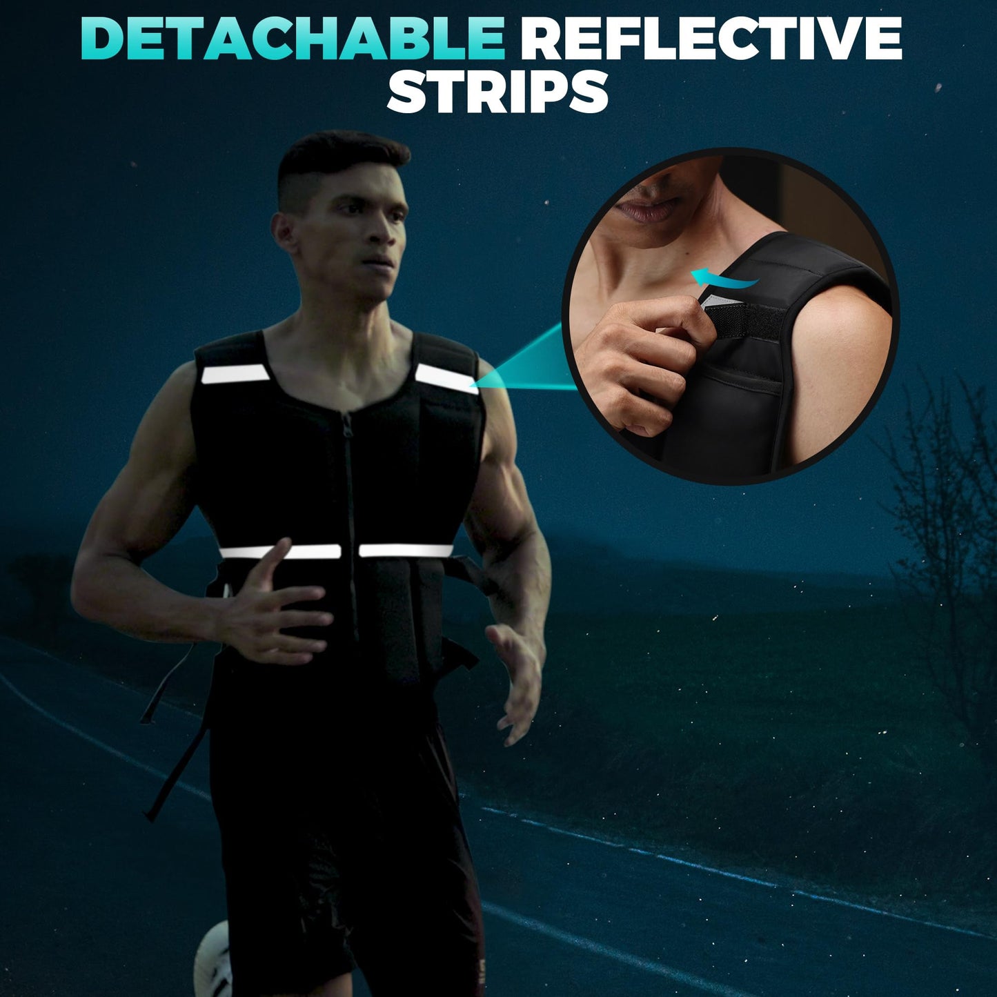 45lb/35lb/19lb Weighted Vest Men Women, Adjustable Rucking Vests for Walking with Zipper/Removable Silicone Weights, Strength Training Workout Vest for Running GYM Home, Detachable Reflective Strips
