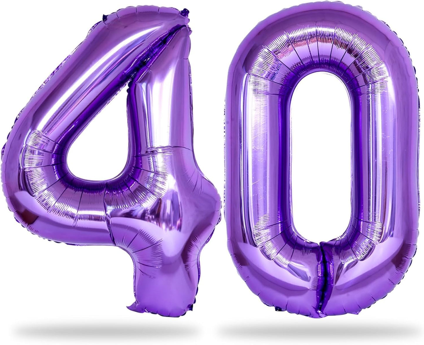 Purple Number 40 Birthday Balloons - 40 Inch Large Mylar Foil 4 & 0 for Women’s 40th Party Decor