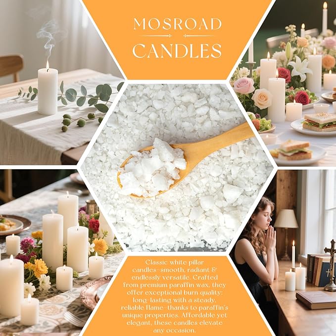White Pillar Candles - 12 Packs Unscented Wax Pillar Candle, Long-Lasting 30 Hour Burn Time, 2x4 Inch, Elegant Decorative White Candles for Weddings, Centerpiece, Home Decor
